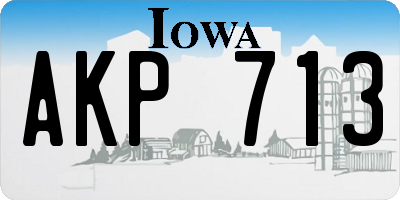 IA license plate AKP713