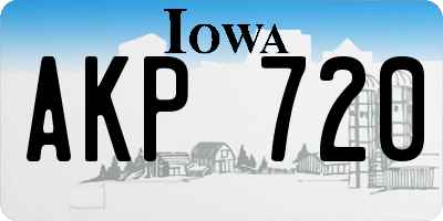 IA license plate AKP720