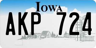 IA license plate AKP724