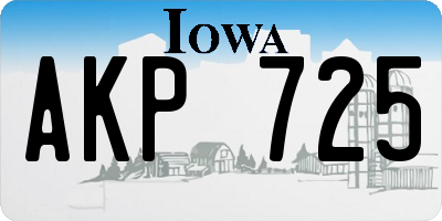 IA license plate AKP725