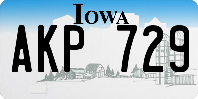 IA license plate AKP729
