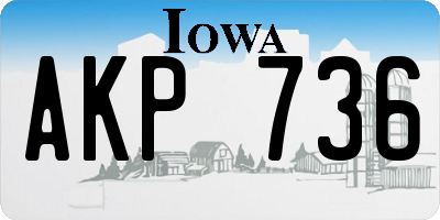 IA license plate AKP736