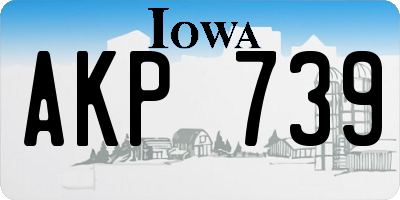IA license plate AKP739