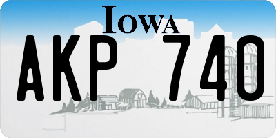 IA license plate AKP740