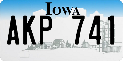 IA license plate AKP741