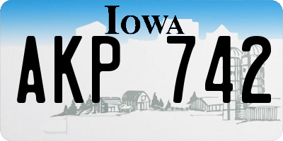 IA license plate AKP742