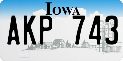 IA license plate AKP743