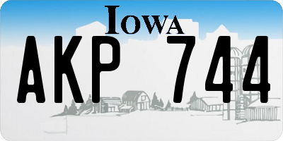 IA license plate AKP744