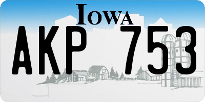 IA license plate AKP753