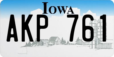 IA license plate AKP761