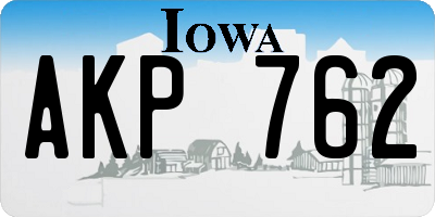 IA license plate AKP762