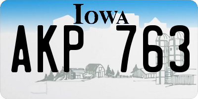 IA license plate AKP763