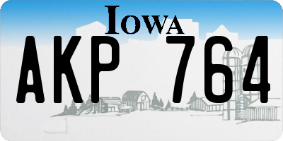 IA license plate AKP764