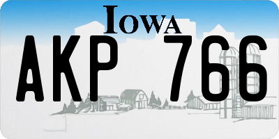 IA license plate AKP766