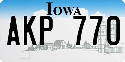 IA license plate AKP770