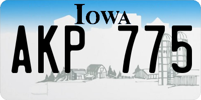 IA license plate AKP775