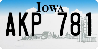 IA license plate AKP781
