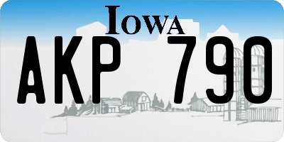 IA license plate AKP790