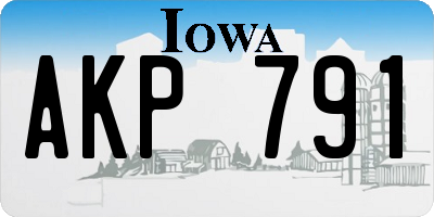 IA license plate AKP791