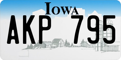 IA license plate AKP795