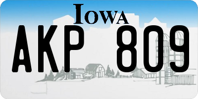IA license plate AKP809