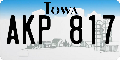 IA license plate AKP817