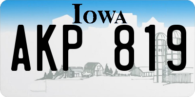 IA license plate AKP819