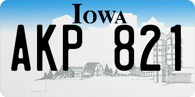 IA license plate AKP821
