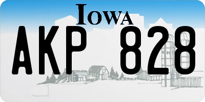 IA license plate AKP828