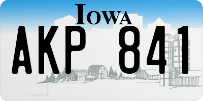 IA license plate AKP841