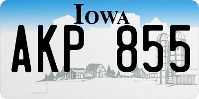 IA license plate AKP855