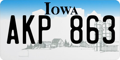 IA license plate AKP863