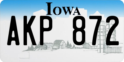 IA license plate AKP872