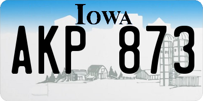 IA license plate AKP873
