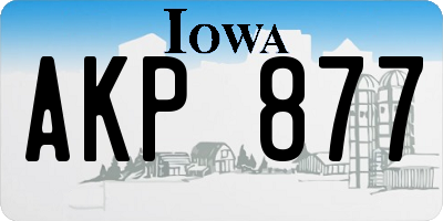IA license plate AKP877