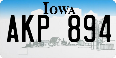 IA license plate AKP894