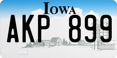 IA license plate AKP899