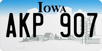IA license plate AKP907