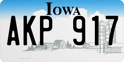 IA license plate AKP917