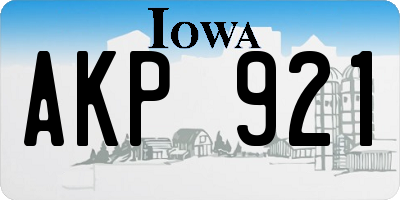 IA license plate AKP921