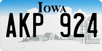 IA license plate AKP924