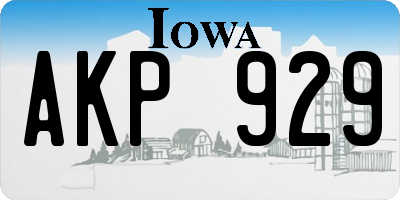 IA license plate AKP929