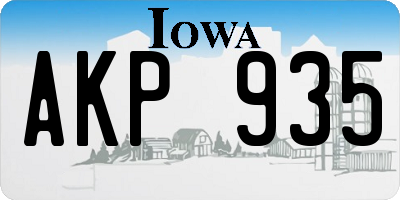 IA license plate AKP935