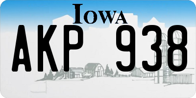 IA license plate AKP938