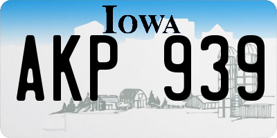 IA license plate AKP939