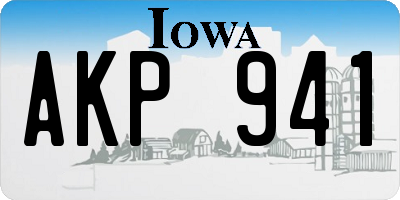 IA license plate AKP941