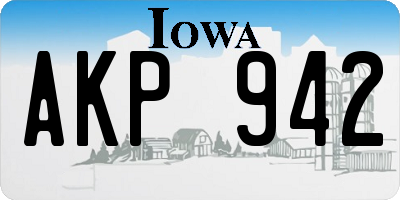 IA license plate AKP942