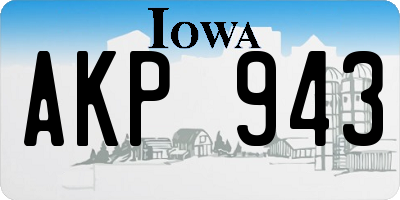 IA license plate AKP943