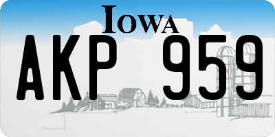 IA license plate AKP959