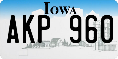 IA license plate AKP960